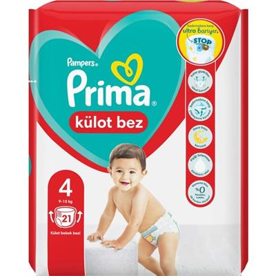 Prima Külot Bebek Bezi 4 Beden 21 Adet Maxi Tekli Paket