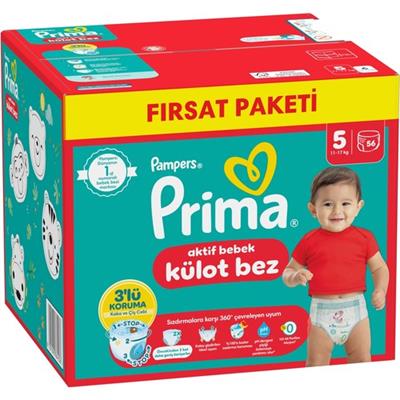 Prima Külot Bebek Bezi 5 Numara 56 Adet Fırsat Paketi
