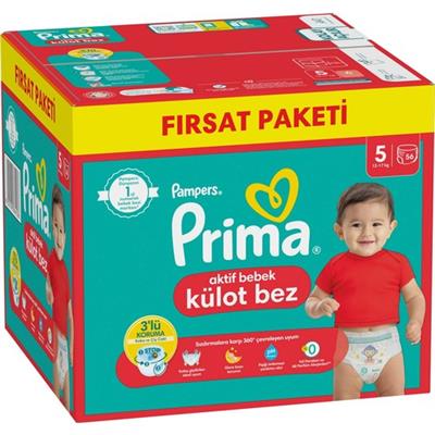 Prima Külot Bebek Bezi 5 Numara 56 Adet Fırsat Paketi