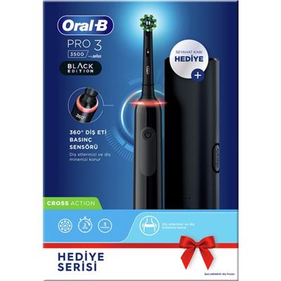 Pro 3500 Şarj Edilebilir Diş Fırçası Siyah + Seyahat Kutusu