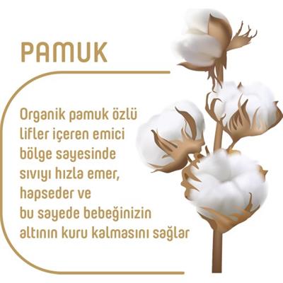 Pure Baby Organik Pamuklu Cirtli Bez Tekli Paket 1 Numara Yenidogan 64 Adet