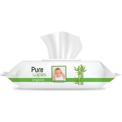 Pure Baby Wipes Islak Havlu Mendil 60 Yaprak Organic Bambu (3 Lü Pk) 180 Yaprak