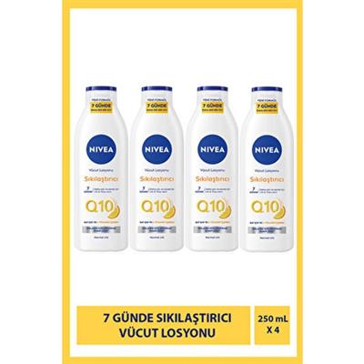 Q10 7 Günde Sıkılaştırıcı Vücut Losyonu 250ML,C Vitamini, Nemlendirici, Esnek ve Elastik Cilt X4ADET