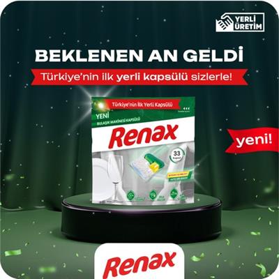 Renax Bulaşık Makinesi Kapsülü Hepsi Bir Arada 33lü Güçlü Temizlik ve Ekstra Parlaklık