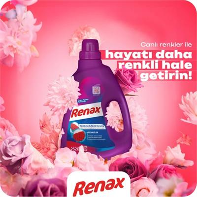 Renax Sıvı Çamaşır Deterjanı Renkliler 2520 ml Canlı Renkler İçin Yenileme Koruma