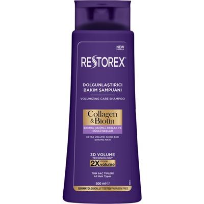 Restorex Hacim ve Parlaklık Veren Bakım Şampuanı - 500 ml, Kolajen ve Biotin İçerir, Paraben İçermez
