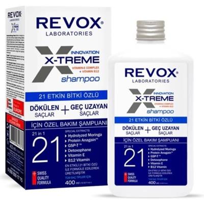 Revox X-Treme Şampuan 400 ml Onarıcı Dökülme Karşıtı Paraben İçermeyen Bitki Özlü Tüm Saç Tipleri