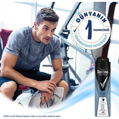 Rexona  Anti-Perspirant Sprey Deodorant Erkek  Invisible Ice Fresh Ter Kokusuna Karşı  150 ML
