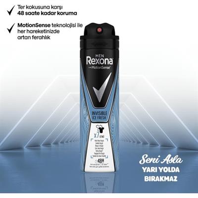 Rexona  Anti-Perspirant Sprey Deodorant Erkek  Invisible Ice Fresh Ter Kokusuna Karşı  150 ML