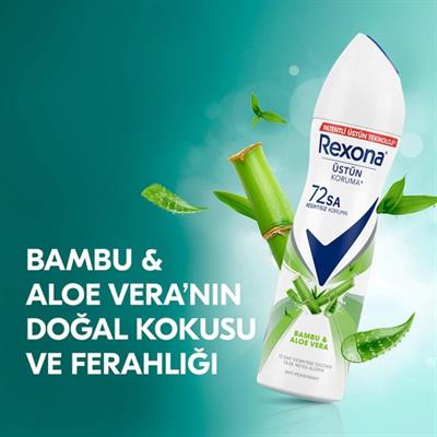 Rexona Kadın Sprey Deodorant Bambu & Aloe Vera 72 Saat Kesintisiz Üstün Koruma 150 ml