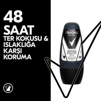 Rexona Men MotionSense Erkek Roll On Deodorant Invisible On Black + White Clothes 50 ml