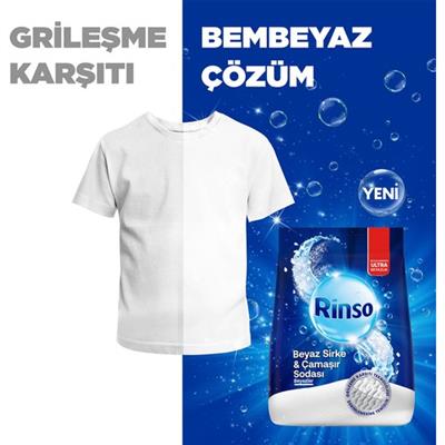 Rinso Beyaz Sirke ve Çamaşır Sodası Beyazlar Için Toz Deterjan 8 kg
