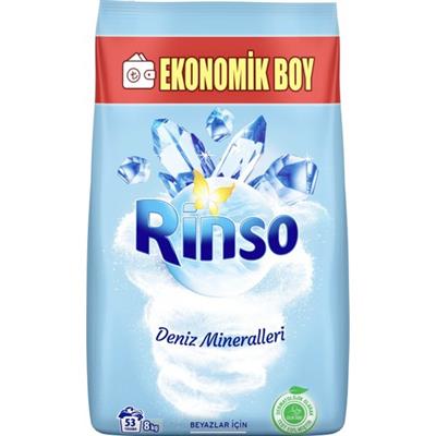Rinso Deniz Mineralleri Beyazlar için Toz Çamaşır Deterjanı 8 KG 53 Yıkama