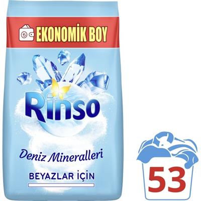 Rinso Deniz Mineralleri Beyazlar için Toz Çamaşır Deterjanı 8 KG 53 Yıkama