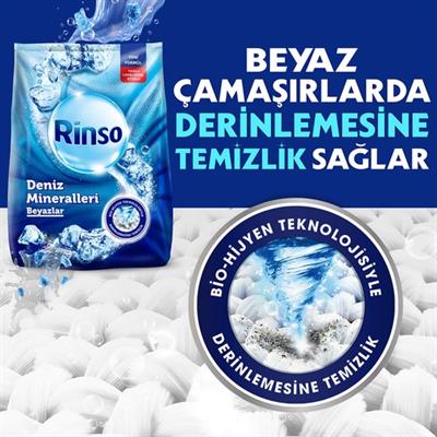 Rinso Toz Çamaşır Deterjanı Deniz Mineralleri Beyazlar İçin Derinlemesine Temizlik 6 KG