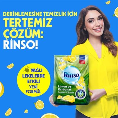 Rinso Toz Çamaşır Deterjanı Limon ve Karbonat Renkliler ve Beyazlar İçin 10 KG