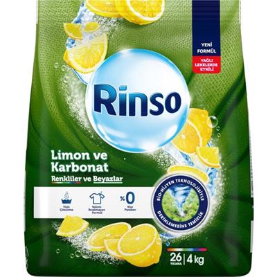 Rinso Toz Çamaşır Deterjanı Limon ve Karbonat Renkliler ve Beyazlar İçin 4 KG