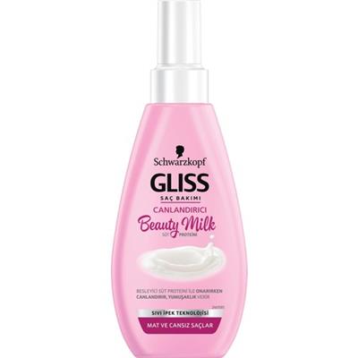 Schwarzkopf Gliss Beauty Milk-Canlandirici Saç Bakım Sütü 150 ml Çiçek Özlü, Süt Proteini ve Keratin İçeren Onarıcı Formül, Mat ve Cansız Saçlar İçin