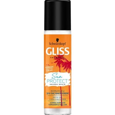 Schwarzkopf Gliss Sun Protect Durulanmayan Sıvı Saç Kremi 200 ml – UVA/UVB Koruması ve Güneş Sonrası Onarım, Her Saç Tipi İçin