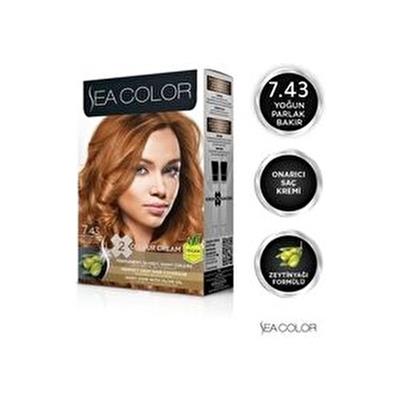 Sea Color 7/43 Koyu Bakır Saç Boyası Amonyaklı Kadın Kullanımı İçin 99 ml
