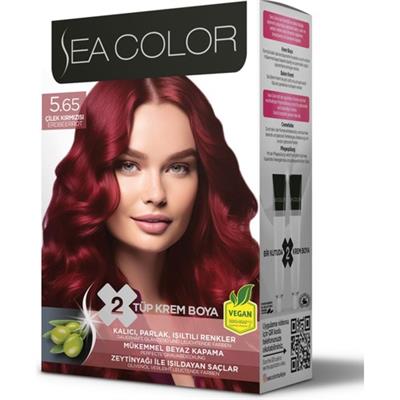 Sea Color Amonyaksız Saç Boyası - Canlı Çilek Kırmızısı, Kalıcı Renk ve Beyaz Kapatma Özelliği ile Özel Pigment Kompleksi