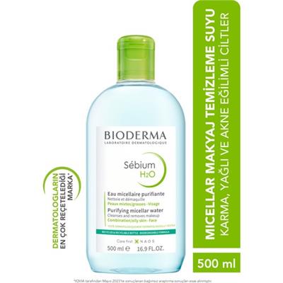 Sebium H2O Karma, Yağlı ve Akne Eğilimli Ciltler için Micellar Makyaj Temizleme Suyu 500 ml
