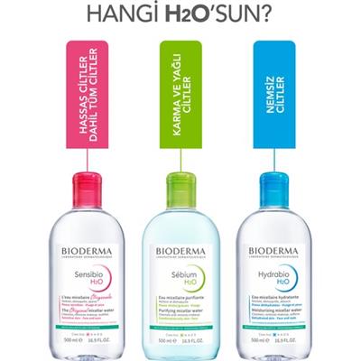 Sebium H2O Karma, Yağlı ve Akne Eğilimli Ciltler için Micellar Makyaj Temizleme Suyu 500 ml