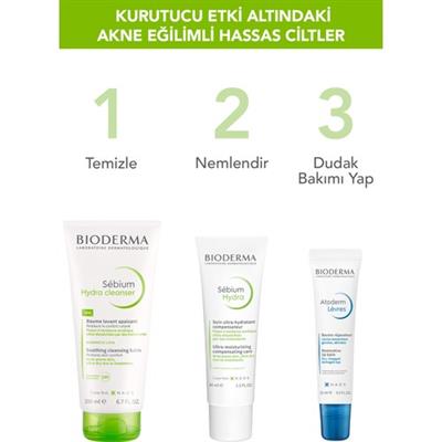 Sebium İzokit+ Kurutucu Akne Tedavisine Destek Cilt Bakım Kit(Temizleme Jeli-Bakım Kremi-Dudak Balm)