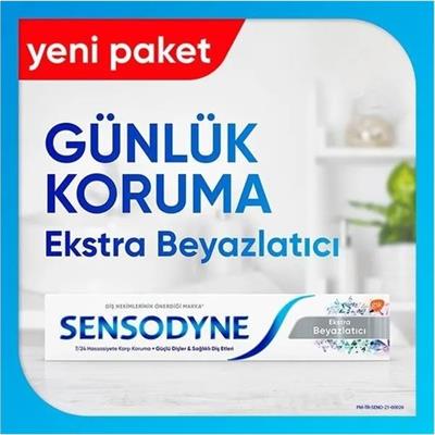 Sensodyne Beyazlatıcı Diş Macunu 75 ml Nane Aromalı Hassasiyet ve Çürük Önleyici Günlük Koruma
