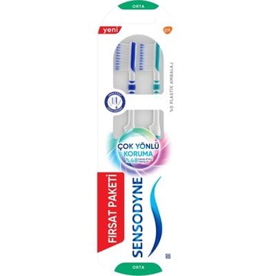 Sensodyne Orta Sert Diş Fırçası 1+1 Paket Diş Eti Dostu Çok Yönlü Koruma ve Etkili Temizlik