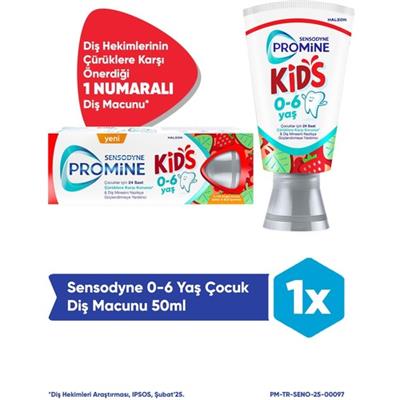Sensodyne Promine 0-6 Yaş Çocuk Diş Macunu 50ml - Çilek Aromalı