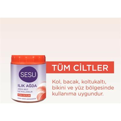 Sesu Ilık Ağda 250 gr - Tüm Cilt Tipleri İçin, Kökünden Tüyleri Alır ve Tahriş Etmez