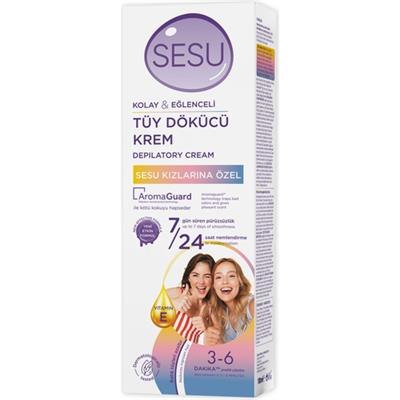 Sesu Tüy Dökücü Krem 100 ml 7 Gün Süren Pürüzsüzlük ve 24 Saat Nemlendirme Özelliği