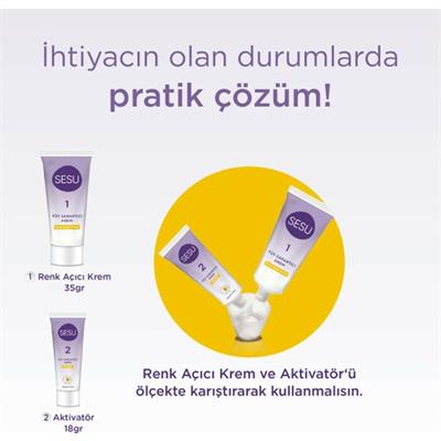 Sesu Tüy Sarartıcı Krem 35 g + 18 g - Cilt Tahrişini Azaltmaya Yardımcı, Papatya ve Panthenol İçerir