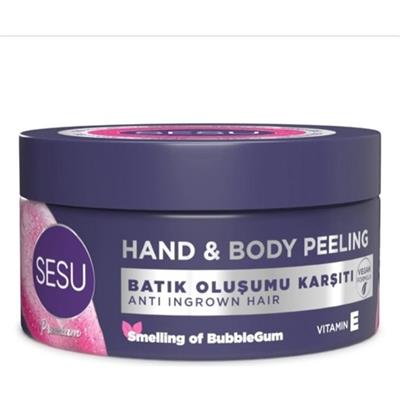Sesu Vücut Peelingi 250 ml Bubblegum Kokulu Vegan Formül Batık Oluşumuna Karşı Etkili