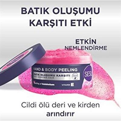 Sesu Vücut Peelingi 250 ml Bubblegum Kokulu Vegan Formül Batık Oluşumuna Karşı Etkili