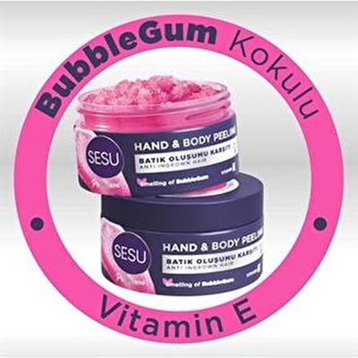Sesu Vücut Peelingi 250 ml Bubblegum Kokulu Vegan Formül Batık Oluşumuna Karşı Etkili