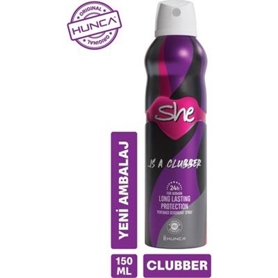 She Clubber Kadın Deodorant 150 ml 24 Saat Ferahlatıcı Etki ve Uzun Süreli Koku