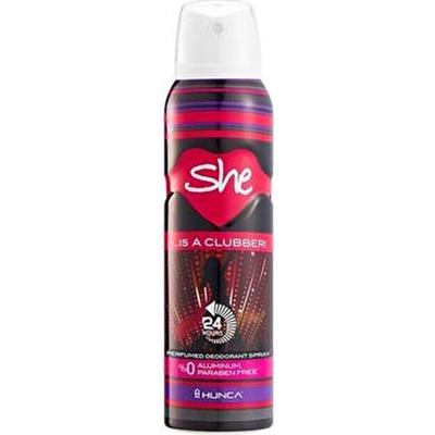 She Clubber Kadın Deodorant 150 ml 24 Saat Ferahlatıcı Etki ve Uzun Süreli Koku