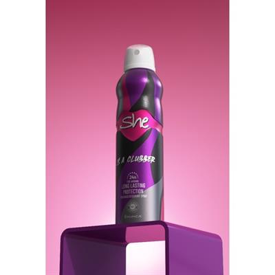 She Clubber Kadın Deodorant 150 ml 24 Saat Ferahlatıcı Etki ve Uzun Süreli Koku