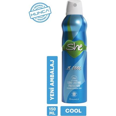 She Kadın Deodorant Sprey 24 Saat Uzun Süreli Koruma 150 ml Paraben ve Alüminyum İçermez