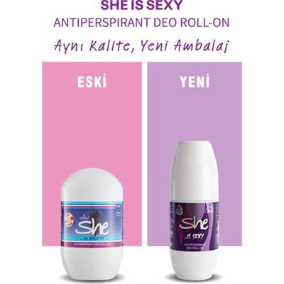 She Sexy Kadın Roll-On Deodorant 50 ml Kalıcı Floral Koku ile Ter Kokusuna Karşı Etkili