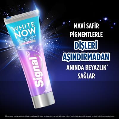 Signal  Diş Macunu  White Now Glossy Shine Anında Beyazlık +3 Kat Işıltı 75 ML