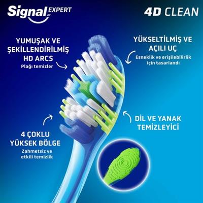 Signal Ultra Clean Expert 4d Clean Diş Fırçası 1+1 Orta