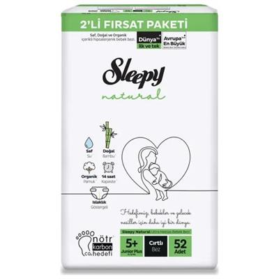 Sleepy Bebek Bezi Natural 5+ Beden Junior 13-20 kg 52li Fırsat Paket