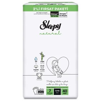 Sleepy Bebek Bezi Natural 7 Beden Xxl 20-30 kg 40lı Fırsat Paket