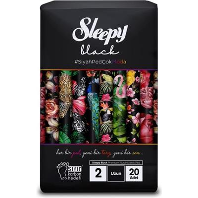 Sleepy Black Premium Plus Hijyenik Ped Uzun 20 Adet Ped
