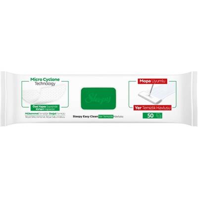 Sleepy Easy Clean Beyaz Sabun Katkılı Mopa Uyumlu Yer Temizlik Havlusu&Mendili 50 Yaprak