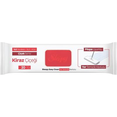 Sleepy Easy Clean Kiraz Çiçeği Mopa Uyumlu Yer Temizlik Havlusu&mendili 20 Yaprak