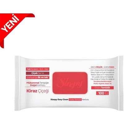 Sleepy Easy Clean Kiraz Çiçeği Yüzey Temizlik Havlusu&Mendili 100 Yaprak